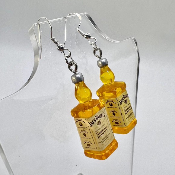 Jack Daniels Earrings - Whiskey Earrings - Alcohol Earrings - Party Earrings - Picture 3 of 9